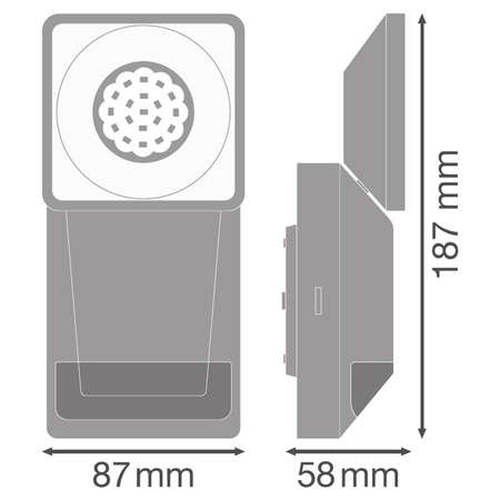 LED-Fluter 8W 750lm 4000K IP55 Grau mit Bewegungs- und Dämmerungssensor LEDVANCE Pro Spot Endura