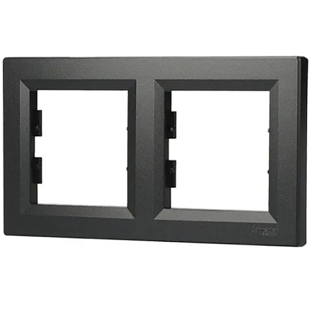 2-fach horizontaler Rahmen für die Doppel-Asphora-Steckdose Anthrazit