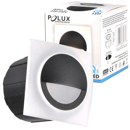 LED-Garteneinbau-Treppenleuchte 3W 40lm IP44 4000K schwarz Q5 GOLDLUX (Polux)