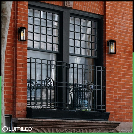 Wandleuchte Außen E27, Garten-Wandleuchte Schwarz QUADRA LUMILED