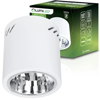 Aufbauleuchte E27, Aufbauspot Runde Tube Weiß Fest APUS 13 LUMILED