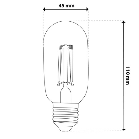 6x LED-Lampe E27 T45 4W = 40W 470LM 2000K warmweiß 360° Filament Amber LUMILED