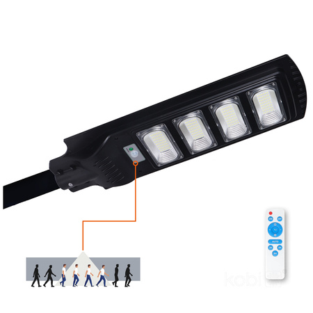 Solar-LED-Straßenleuchte Industriestraße Leuchte 11W 1100lm 6500K Kalt mit Bewegungs- und Dämmerungssensor IP54 Schwarz Urbi Kobi