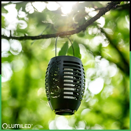 Solar-LED-Lampe, Hängende Laterne mit Flammeneffekt IP44 1800K IGNIS LUMILED