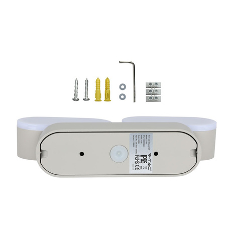 LED-Wandleuchte 12W 3000K IP65 Drehbar 350° Double Grey VT-814 V-TAC