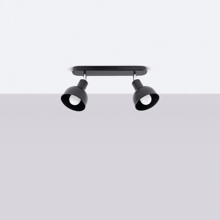 Deckenleuchte ELBA 2xE27 Reflektor Beweglich Schwarz Loft SOLLUX