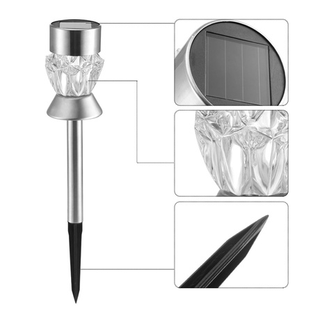 LED-Solar-Gartenlampe eingebettetes CRYSTAL RGB