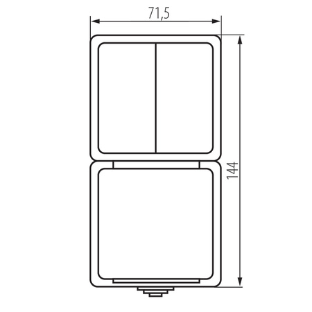 Kronleuchter Schalter Steckdose Schutz 10A Erdung IP54 Rechteckig Grau TEKNO Kanlux