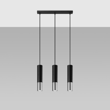 LOOPEZ 3L Hängeleuchte 3xGU10 Elegant Schwarz Chrom SOLLUX