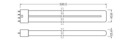 LED-Leuchtstofflampe 2G11 24W = 55W 3050lm 3000K Warm Dimmbar 140° Dulux Ledvance