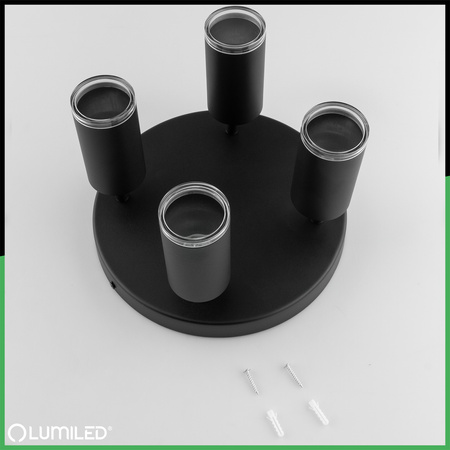 Spot GU10 IP44 ADERO Schwarz Lumiled LED Spot Reflektor Deckenleuchte