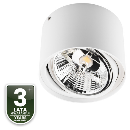 Aufputz HALOGEN SPOT TUBA Beweglich GU10 AR111 Rund Weiß 100mm TELES LUMILED