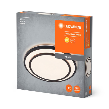 LED Plafond Deckenleuchte 24W 1450lm 3000K Warm Schwarz 39cm Orbis Ledvance