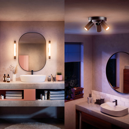 LED Spiegelbeleuchtung 10W 1500lm 2700K 60cm IP44 Schwarz Rover Philips