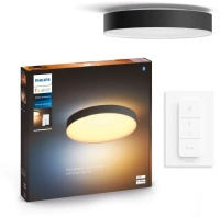 LED Plafond Deckenleuchte Enrave Schwarz 48W 55cm CCT PHILIPS HUE Bluetooth + Dimmschalter