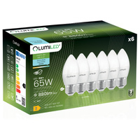 6x LED E14 CANDLE 8W = 60W 6500K Cold White CCD LUMILED Glühbirne