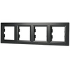 4-fach horizontaler Rahmen für die Vierfachsteckdose Asfora Anthrazit