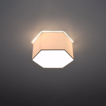 SUNDE 2xE27 LED-Deckenleuchte 15cm Sechseckleuchte Weiß SOLLUX