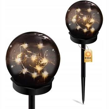 Solar-LED-Lampe, Solar Gartenleuchte IP44 3000K 10cm Kugelleuchte GLORIS LUMILED