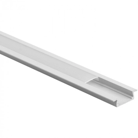 Aluminiumprofil für LED-Streifen weiß Einbau 2m mit opalem Lampenschirm und Ecolight-Endkappen
