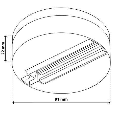 Gerader Steckverbinder für 1-Phasen-Stromschienen-System Schwarz LUMILED