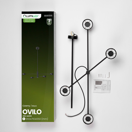 LED Pendelleuchte 4x GX53 Wall Schwarz OVILO LUMILED
