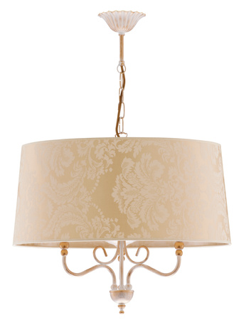 SOFIA Hänge-Deckenleuchte 3xE27 Kronleuchter Lampenschirm Classic Beige Gold Jupiter