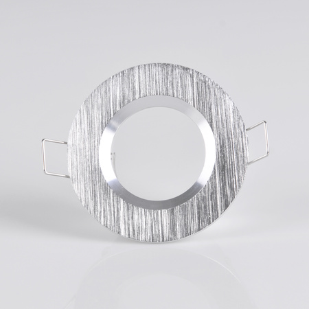 Runde silber gebürstete Einbauleuchte BORAS Eyelet MR16 IP44 GOLDLUX (Polux)