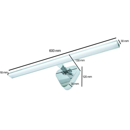 REGULUS Chrom LED Wandleuchte 12W Wandleuchte 60cm Modern ProVero