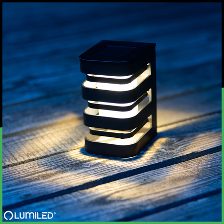 Solar-Wandleuchte LED-Fassadenleuchte Aufbauleuchte CAMILA 3000K Dämmerungssensor LUMILED