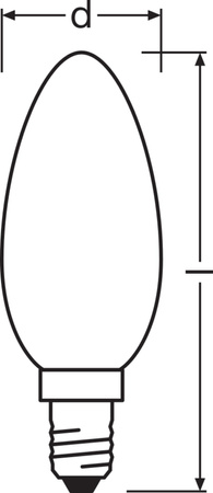 LED-Lampe B35 Kerze E14 2.5W = 40W 470lm 2700K Warm 300° 188lm/W CLASSIC ENERGY EFFICIENCY Osram