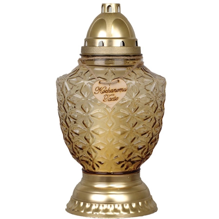 4xGlaskerze für das Grab des geliebten Papas 52h mit Ganzjahreseinsatz 32cm