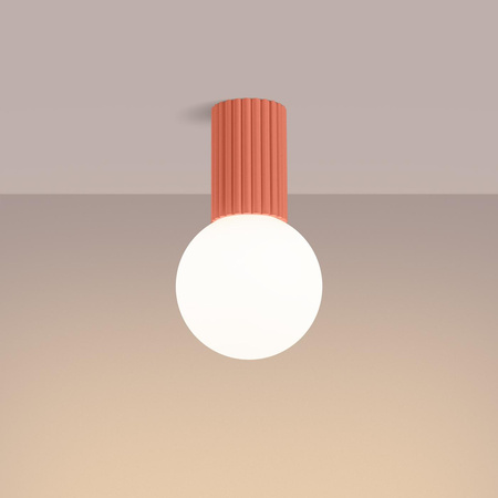 Badezimmer Deckenanbauleuchte G9 Rund Orange Modern Matt IP44 Halo Sollux