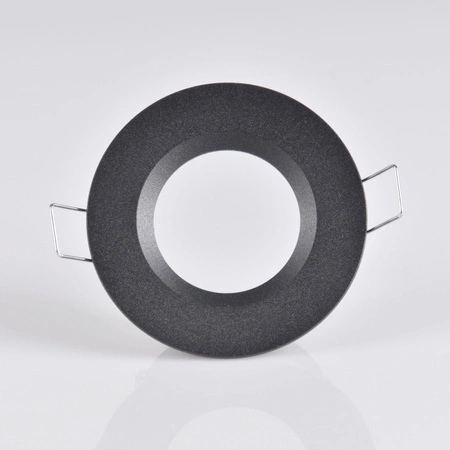 Runde mattschwarze Einbauleuchte BORAS Eyelet MR16 IP44 GOLDLUX (Polux)