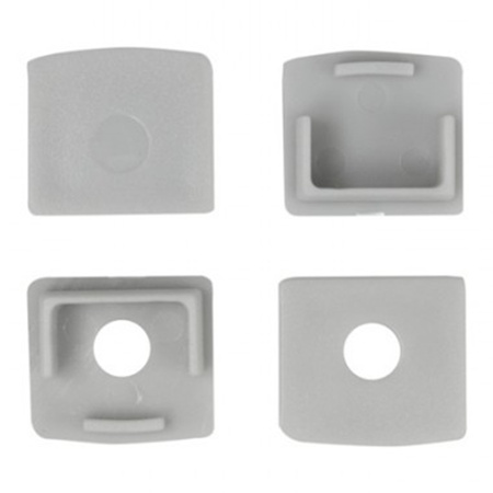 LED-Anbauprofil aus Aluminium für Gipskarton / Gipskarton 2m mit transparentem Diffusor und Ecolight-Endkappen