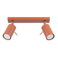 Tuba Spot Reflektor Deckenleuchte 2x GU10 Ocker Rot Ring Bittersüß Schimmer SL.1507 Sollux