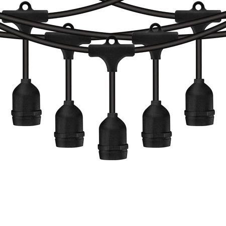 Garten Girlande Outdoor-Lichterkette 15m 15x E27 Glühbirnen SMOKEY 6W 2200K MALUS Lumiled