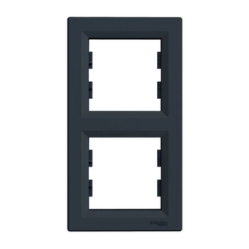 2-facher Vertikalrahmen für die Doppel-Asphora-Steckdose Anthrazit