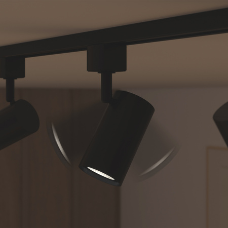 Hängeschienen-Kit 1m + 3x LED GU10 Einphasen-Schienenstrahler Schwarz EasyLink Zilo Philips