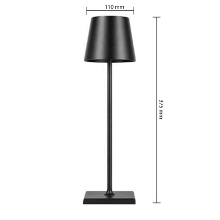 LED Tischlampe 3W 200lm 4000K neutralweiß Wiederaufladbar Schule Nachtlicht Dimmbar Ein/Aus Schalter Schwarz Solio Masterled