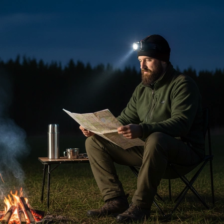 Wiederaufladbare LED-Kopftaschenlampe Touch Sensor 5W 270lm 5000K H045Z ZOOM VIDEX