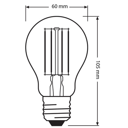 3x LED Lampen E27 A60 11W = 100W 1521lm 4000K Neutral 300° Filament OSRAM BASE