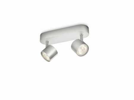 LED STAR Deckenleuchte 2x 4.5W 2700K Dimmbarer Reflektor Bewegliche Leuchte Aluminium PHILIPS