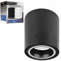 Aufputz Halogen Tuba Reflektor Spot GU10 Rund Schwarz Masterled