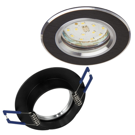 Flush-mounted GU10 Halogen Einbaustrahler Schwarz Rund Kobi