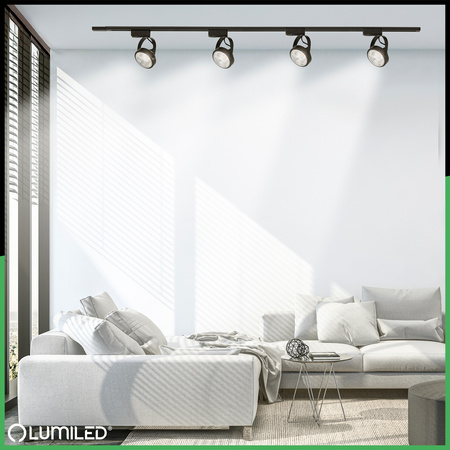 1-Phasen Strahler GU10, AR111 Schieneinstrahler Schwarz VICTUS LUMILED