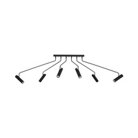EYE SUPER 6505 Nowodvorski Deckenleuchte Schwarz 5xGU10 Kronleuchter Beweglicher Rohrschirm Moderner Stahl