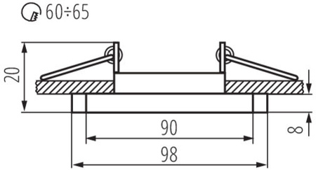 Halogen-Glasdeckenleuchte MORTA MR16 GU10 schwarz Kanlux