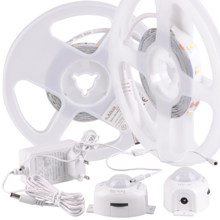 LED-Streifen mit Bewegungs- und Dämmerungssensor 16.5W 1960lm 4000K Neutral 220-240V Weiß 5m Sanico Goldlux