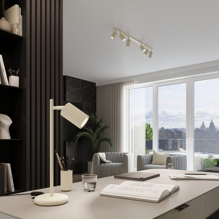 Schreibtisch Stehend Nacht Tischlampe GU10 Beige Carbon Deep Space SL.1605 Sollux